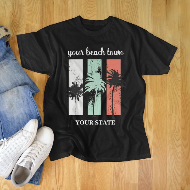 Camiseta Palm Tree Sunset Personalizado City & State (Subido por el creador)