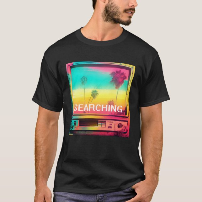 Camiseta Palm Tree Sunset Vaporwave 80s Glitch Aestheti (Anverso)