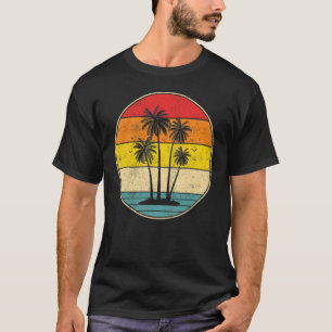 Camiseta Palm Tree Tropical Beach Cuidada Estilo Retro Vint