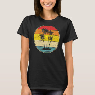 Camiseta Palm Tree Tropical Beach Cuidada Estilo Retro Vint