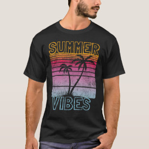 Camiseta Palm Tree Tropical Beach Fiesta Vintage Retro Summ