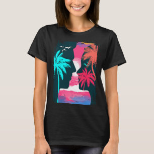 Camiseta Palm Tree Tropical Beach Hawaiian Graphic P