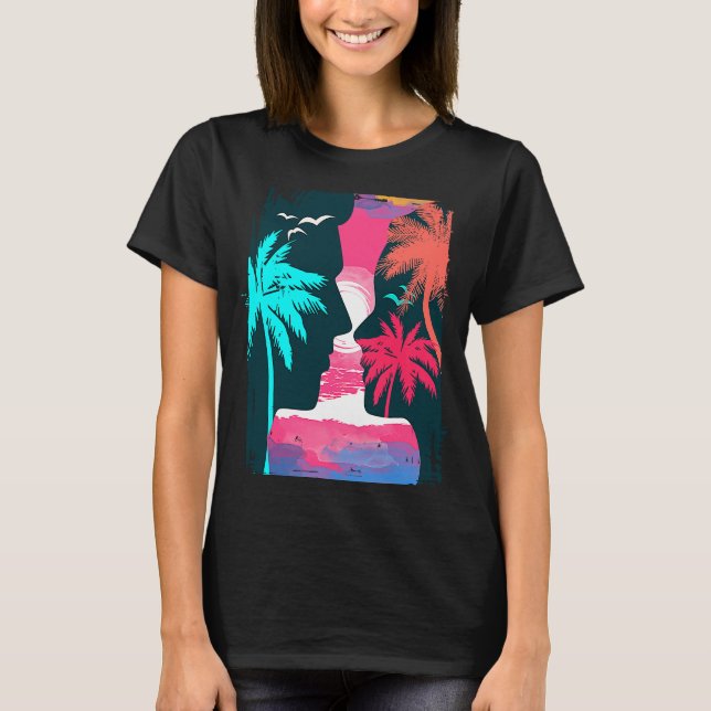 Camiseta Palm Tree Tropical Beach Hawaiian Graphic P (Anverso)