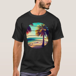 Camiseta Palm Tree Tropical Beach Vac de estilo retro estét