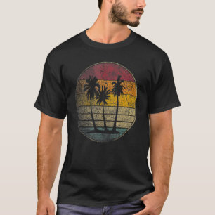 Camiseta Palm Tree Tropical Beach Vintage Retro Style 70