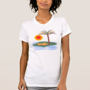 Camiseta Palm Tree tropical brillante, Sun y Waves