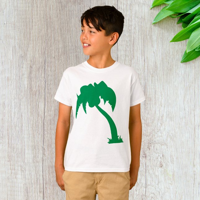 Camiseta Palm Tree Tropical Silhouette Green Island Beach (Subido por el creador)