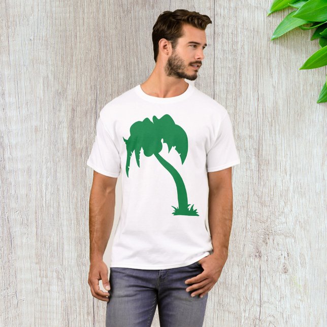 Camiseta Palm Tree Tropical Silhouette Green Island Beach (Subido por el creador)