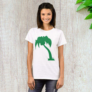 Camiseta Palm Tree Tropical Silhouette Green Island Beach