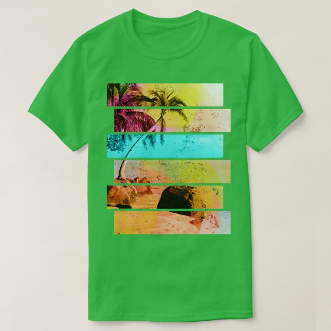 Camiseta Palm Trees Beach Tropical Surf CutOut Style (Diseño del anverso)
