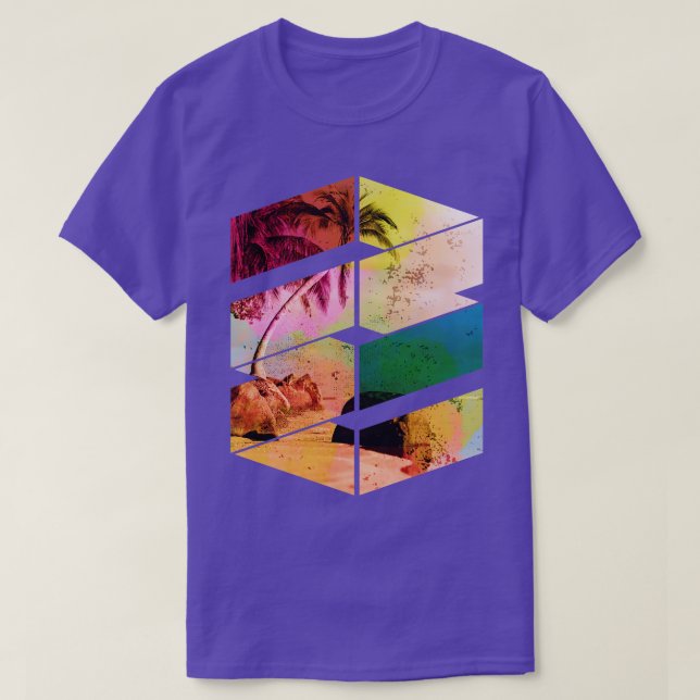 Camiseta Palm Trees Beachy Tropical Surf Cutout Style (Diseño del anverso)