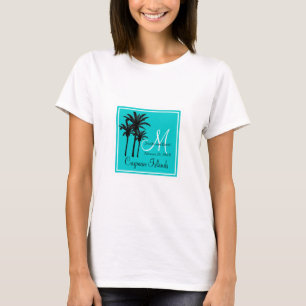 Camiseta Palm Trees de Boda Azul verde azulada