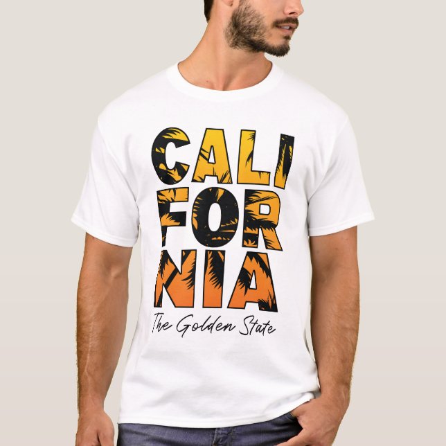 Camiseta Palm Trees de California llenas de letras T-Shirt (Anverso)