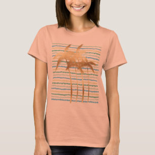 Camiseta Palm Trees de oro Bandas de tinta azul tropical
