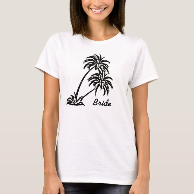 Camiseta Palm Trees de regalo de Boda novia (Anverso)
