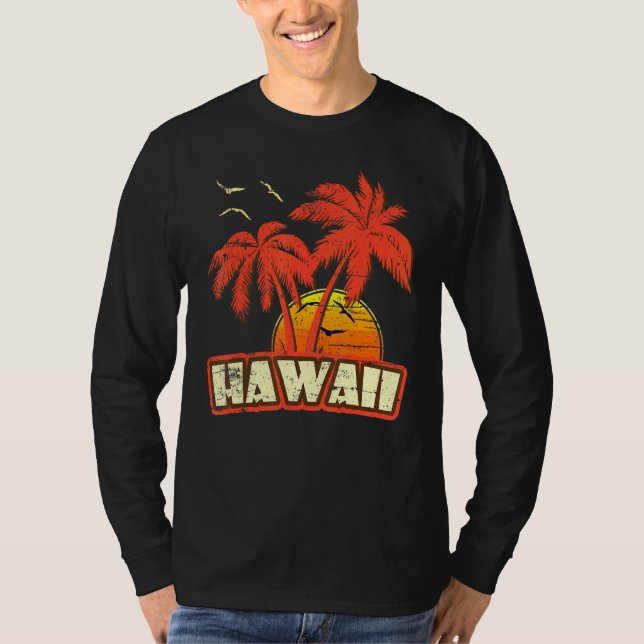 Camiseta Palm Trees de Verano de Hawái Atardecer de Playa d (Anverso)