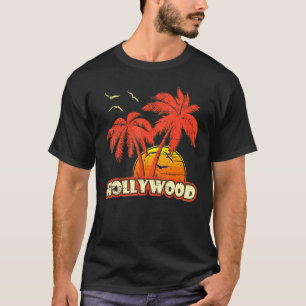 Camiseta Palm Trees de verano de Hollywood Atardecer en la 