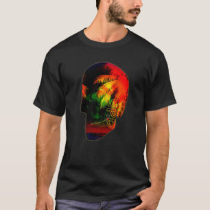 Camiseta Palm Trees Night Ocean Skull