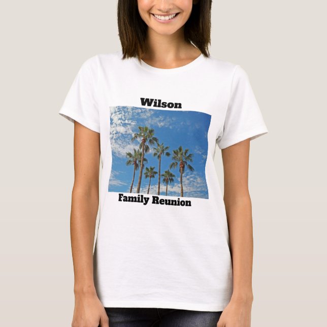 Camiseta Palm Trees Paraíso Familia Reunión Keepsake (Anverso)