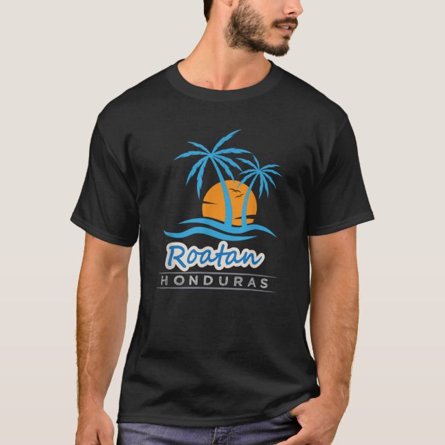 Camiseta Palm Trees Playa Roatan Sunset Honduras Roatan Bea (Anverso)