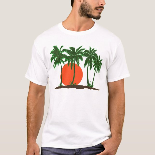 Camiseta Palm Trees Sunset Sun Surf Beach (Anverso)