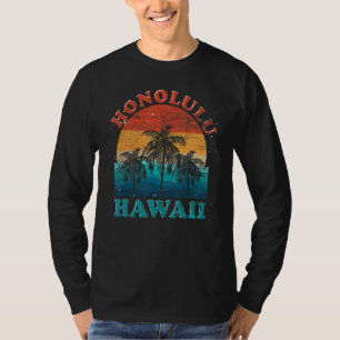 Camiseta Palm Trees Tropical Hawaiian Beach Honolulu Retro