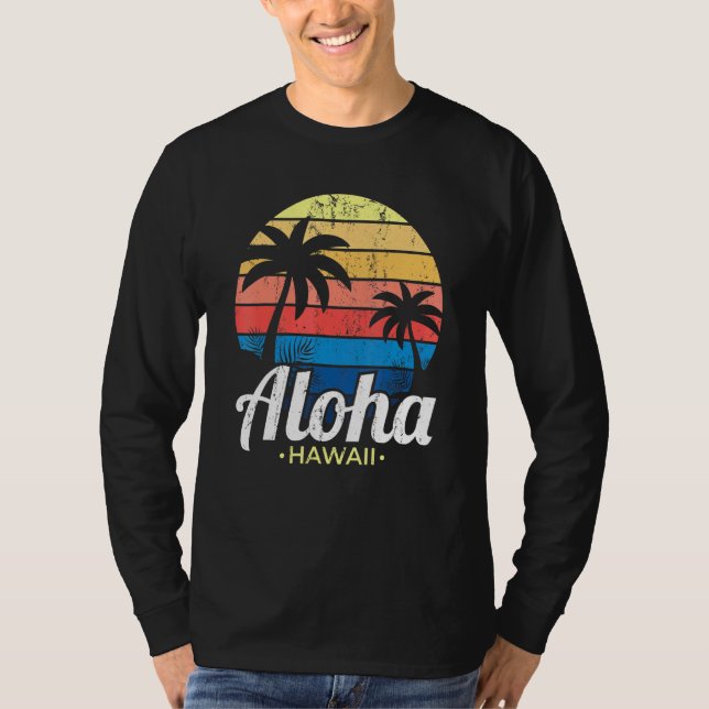 Camiseta Palm Trees Tropicales de Verano Hawaiano Aloha H (Anverso)