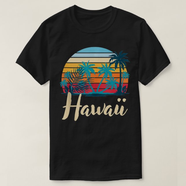 Camiseta Palm Trees Tropicales de Verano Retro Hawaiano (Diseño del anverso)