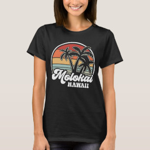 Camiseta Palm Treles Retro Hawaii Molokai Hawaiian Beach