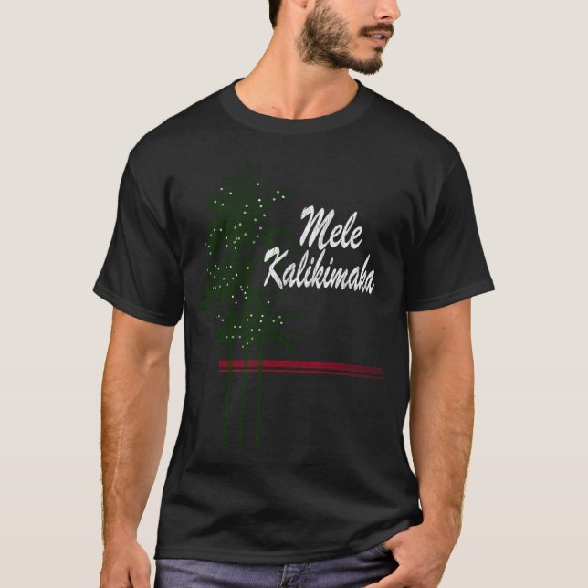 Camiseta Palm tropical hawaiana Mele Kalikimaka (Anverso)