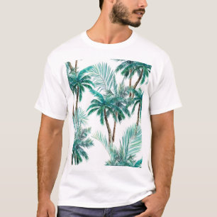 Camiseta Palm tropical: Patrón de jungla acuarela.