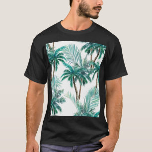 Camiseta Palm tropical: Patrón de jungla acuarela.
