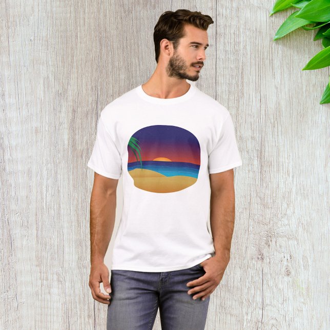 Camiseta Palm Tropical Sunset Beach deja olas oceánicas (Subido por el creador)