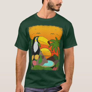 Camiseta Palm Tropical Sunset Palm Trees Observador de Pája