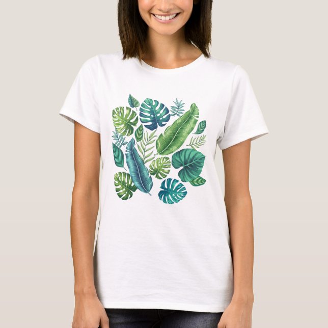 Camiseta Palm tropical verde y Verde azulada Banana Monster (Anverso)