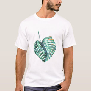 Camiseta Palma verde de la hoja del monstera tropical