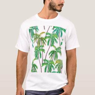 Camiseta Palmas acrílicas: Textura textil de verano.