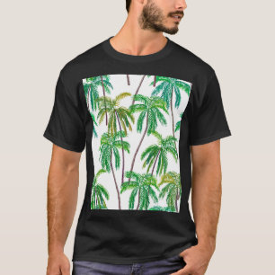 Camiseta Palmas acrílicas: Textura textil de verano.