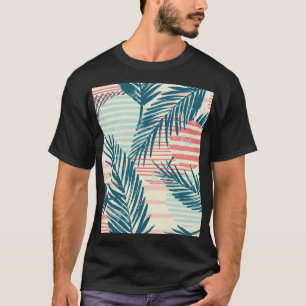 Camiseta palmas exóticas, texturas de mano