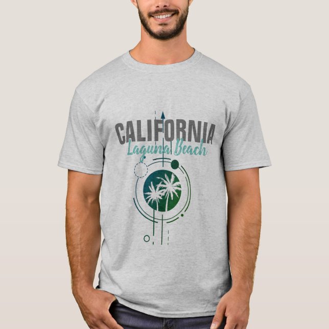 Camiseta Palmas geométricas de Laguna Beach California (Anverso)