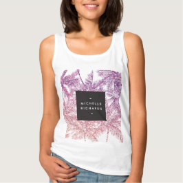 Camiseta Palmas Purpurinas púrpuras/rosas tropicales