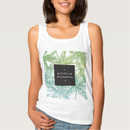 Camiseta Palmas Purpurinas Tropical Green/Aqua