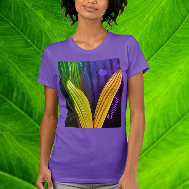 Camiseta Palmas tropicales de colores vivos multicolor (Subido por el creador)