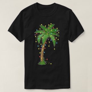 Camiseta Palmera de Navidad Diseño Tropical de Vacaciones