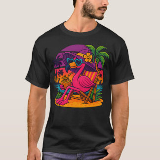 Camiseta Palmera de Playa Verano Atardecer Vacaciones Diver