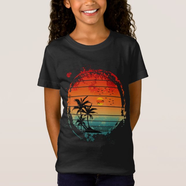 Camiseta palmera de sol de moda (Anverso)