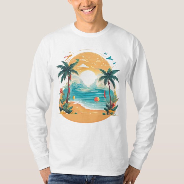 Camiseta palmera de Sun Beach (Anverso)