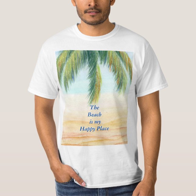 Camiseta Palmera en un día soleado en la playa (Anverso)