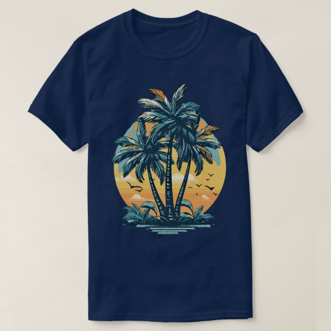 Camiseta Palmera Estado tropical de la mente (Diseño del anverso)