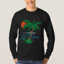 Palmera junto al río | Arte de puesta de sol tropi